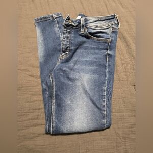 Kancan Blue Skinny Jeans with Vintage Distressed Look